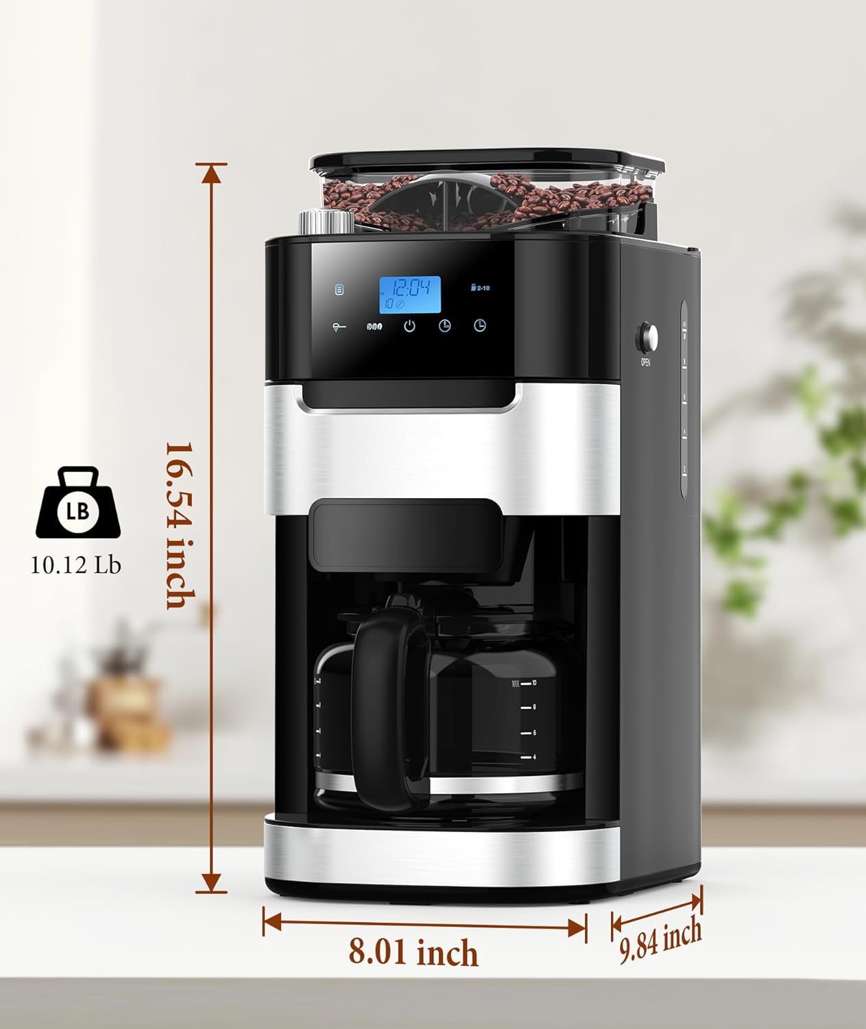 10-Cup Drip Coffee Maker with Built-In Grinde CM8025 - Image 8