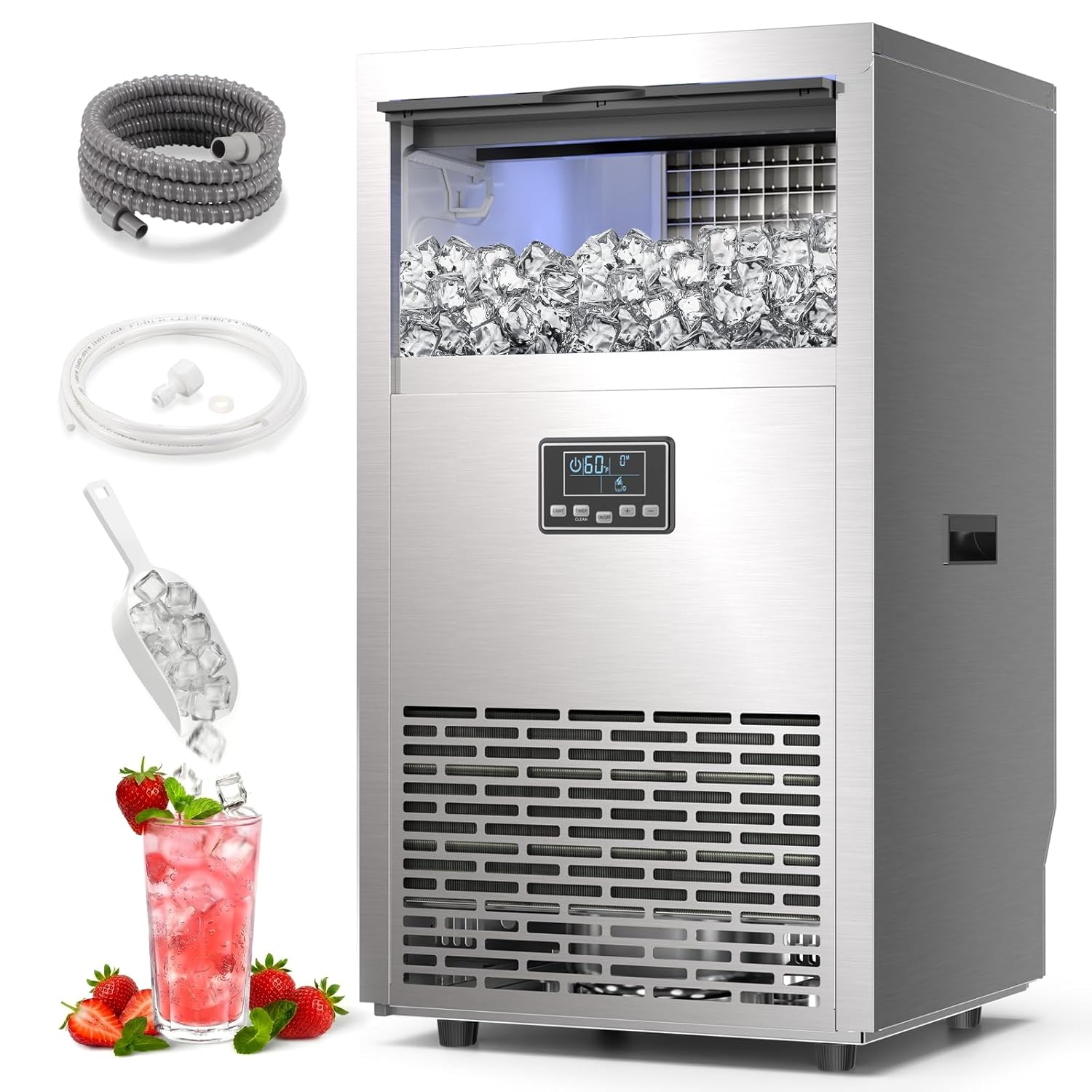 100lb/24H Commercial Ice Maker 58045RCI0-STEEL