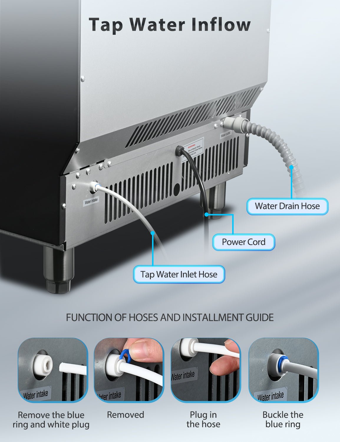 100LBS/200LBS/265LBS Freestanding Commercial Ice Maker Z5845A - Image 19