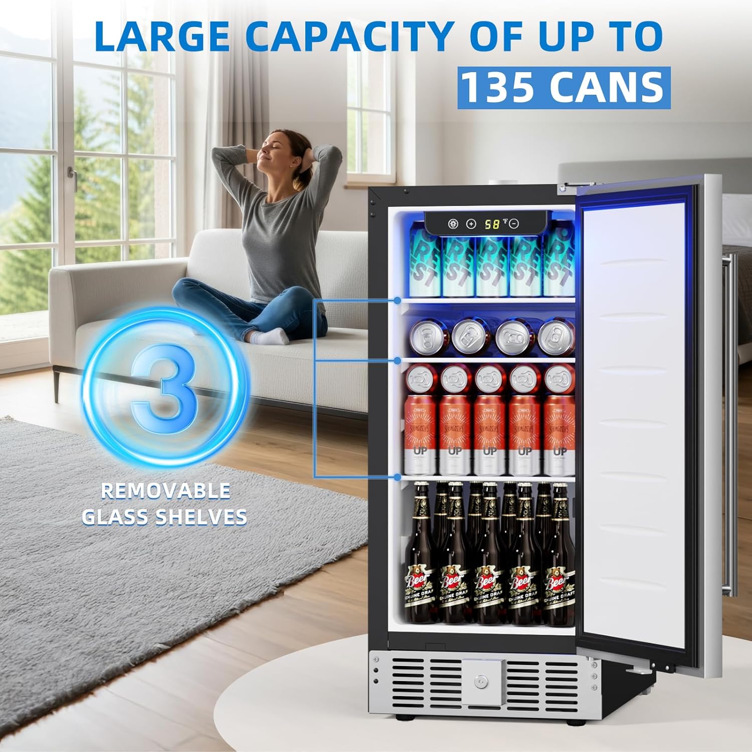 15-Inch Built-In Beverage Refrigerator 58085RKR0 - Image 2