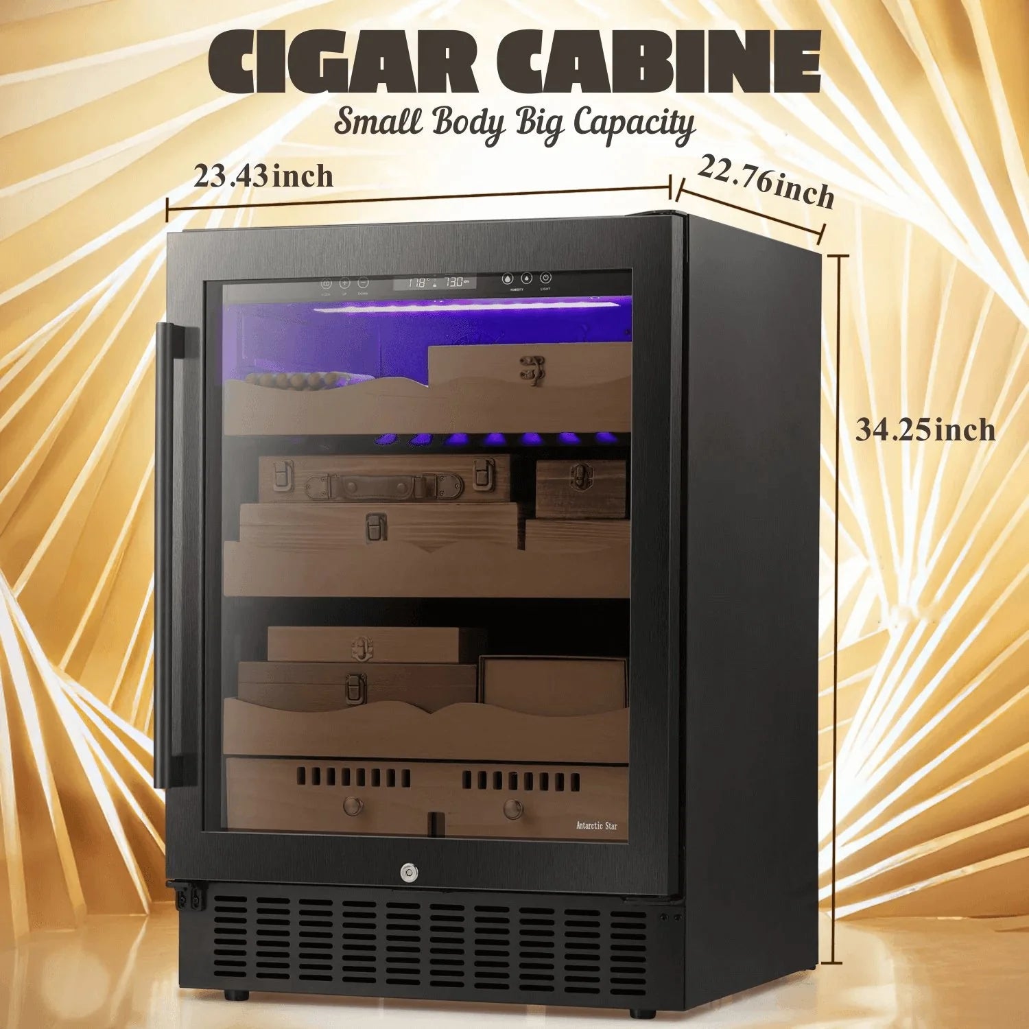 15 Inch Cigar Humidor Electric Humidor Silver Steel X5196 - Image 23