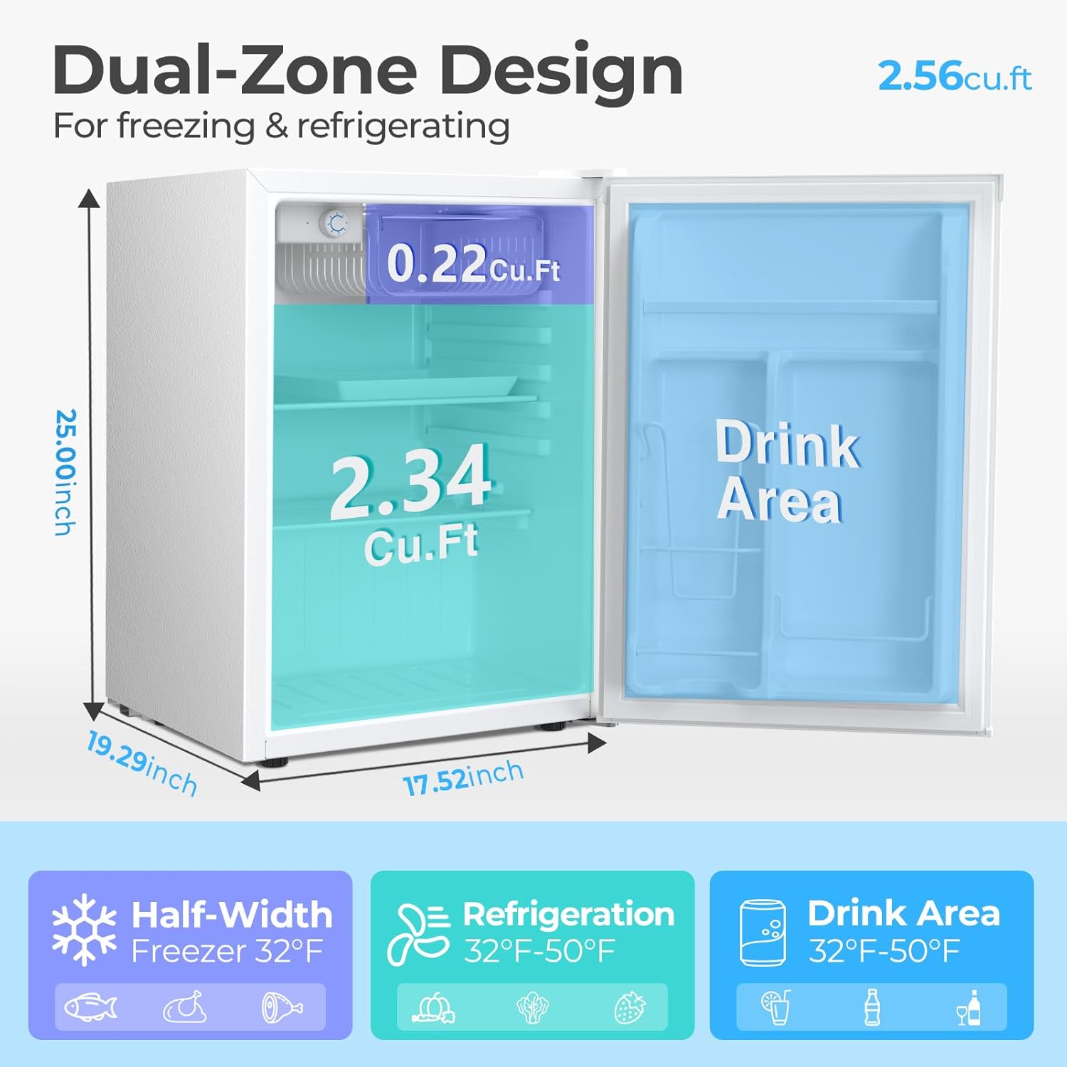 2.63.2 cu. ft Mini Fridge with Freezer - Image 44