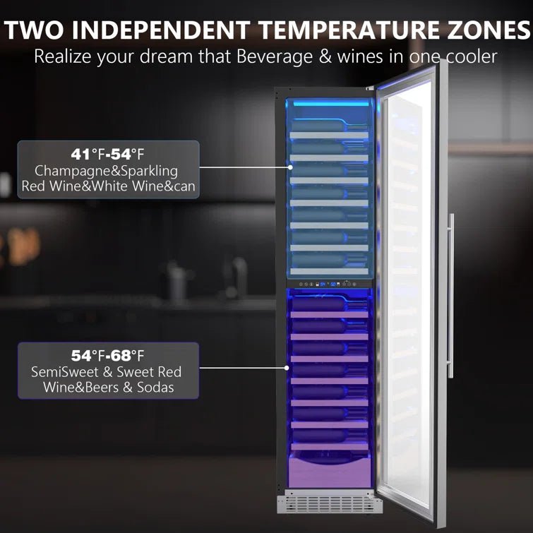 17.72 111 Bottles Dual Zone Built-in/Freestanding Wine Refrigerator - Image 7