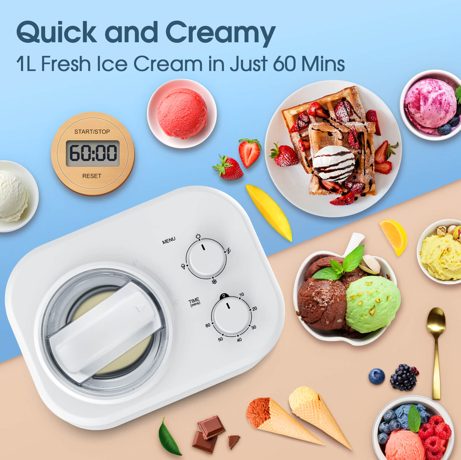 1L Ice Cream Maker with Compressor IC3910 - Image 5