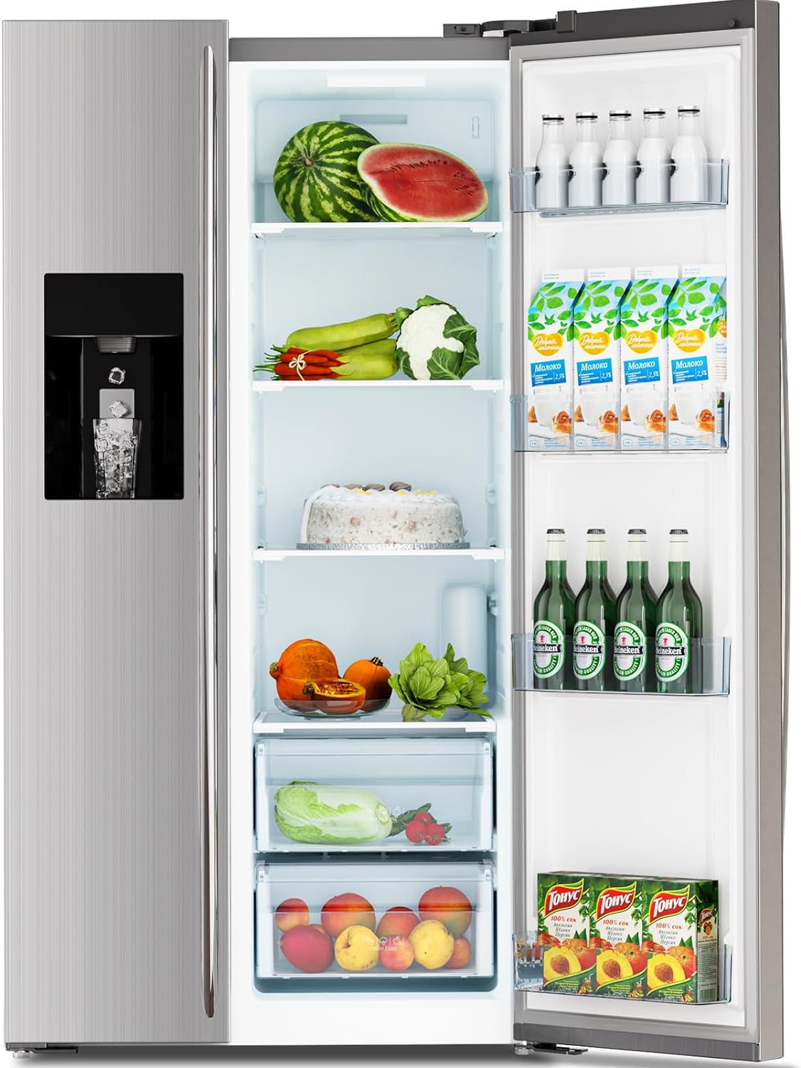 36 Side By Side 20.01 Cu. ft. Built-in Refrigerator with Freezer & Ice Maker Included - Image 2