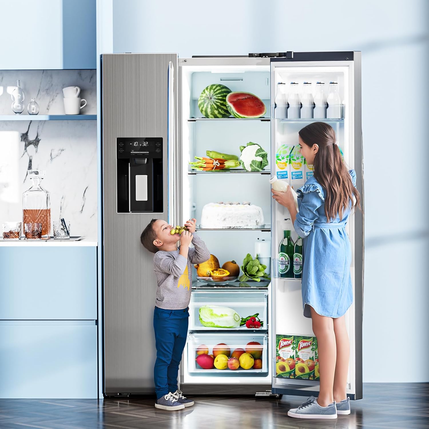 36 Side By Side 20.01 Cu. ft. Built-in Refrigerator with Freezer & Ice Maker Included - Image 7