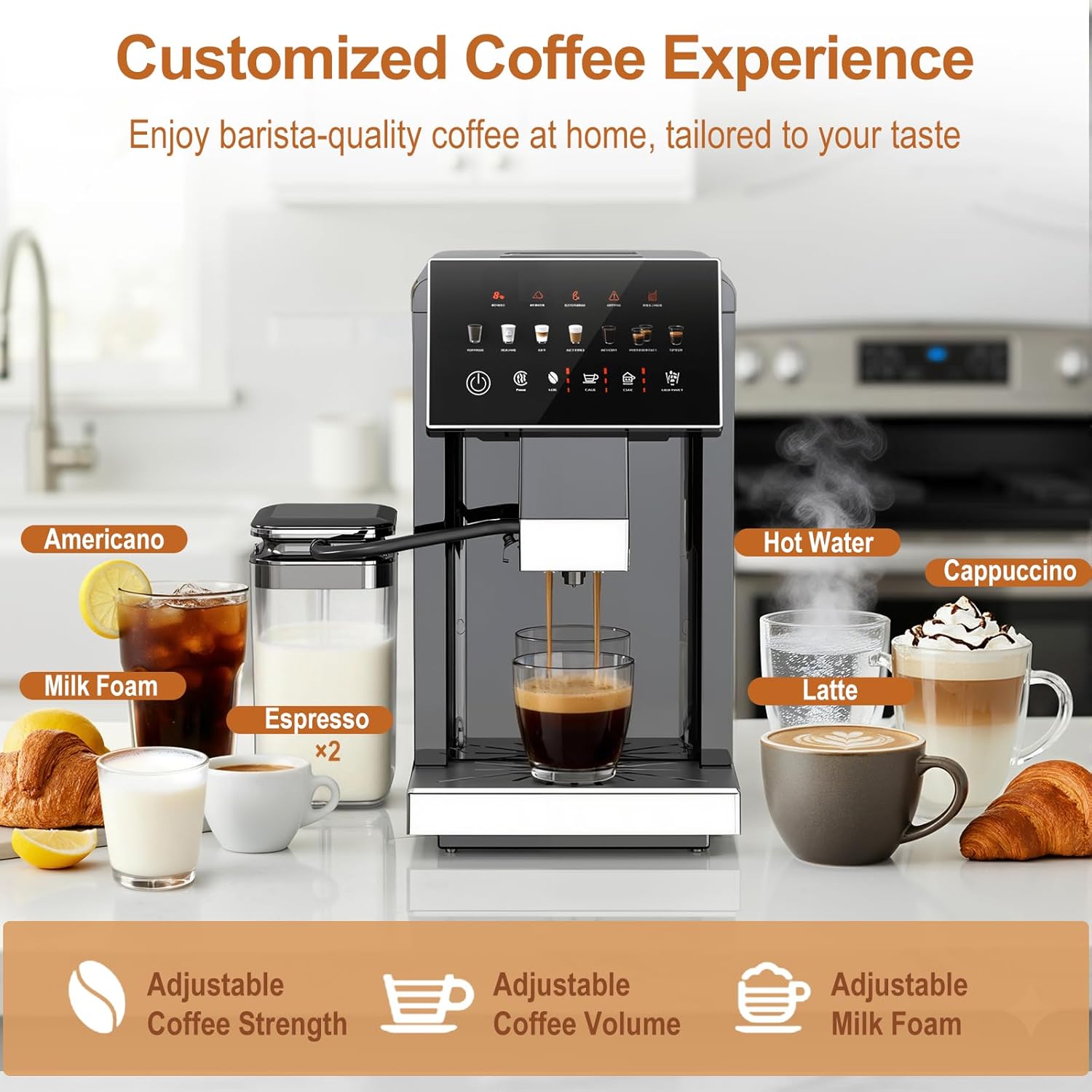 20 Bar Automatic Espresso Machine with Grinder 80002KCM1 - Image 11