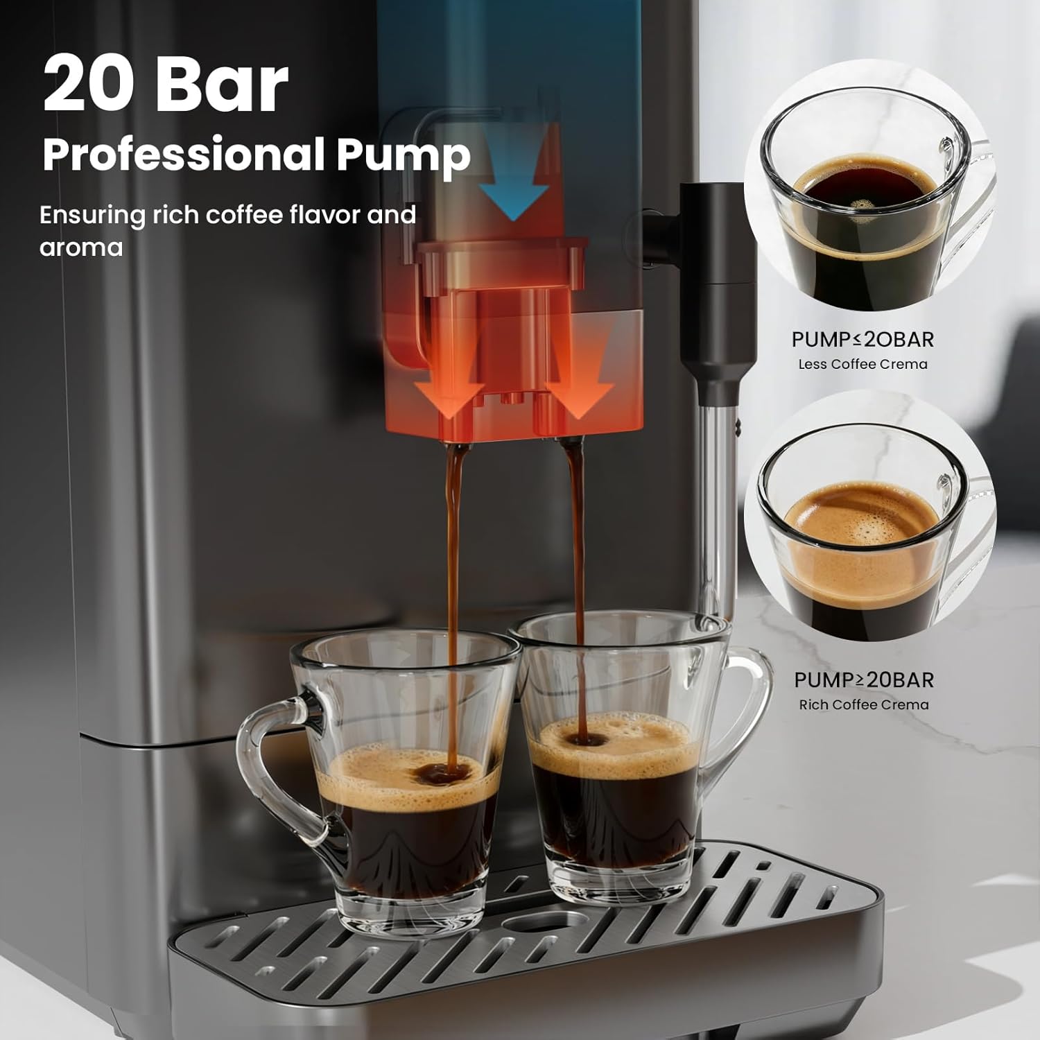 20 Bar Automatic Espresso Machine with Grinder 80002KCM1 - Image 4