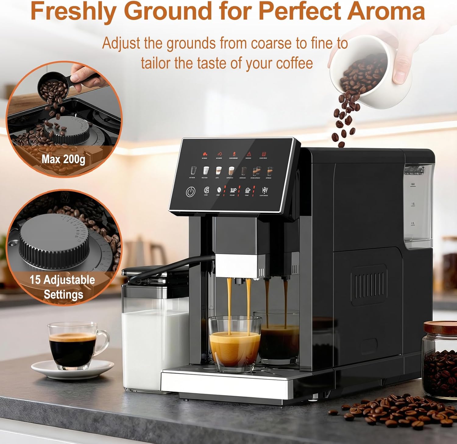 20 Bar Automatic Espresso Machine with Grinder 80002KCM1 - Image 13