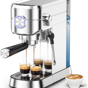 20 Bar Espresso Machine. Professional Espresso Maker with Milk Frother Steam Wand