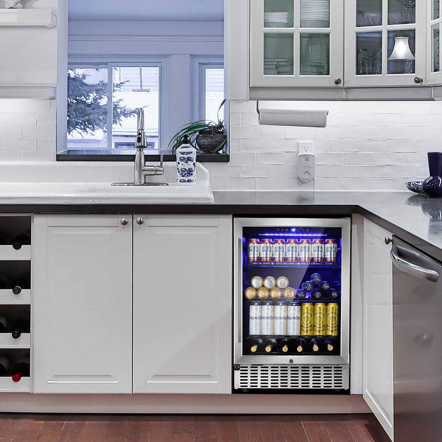 24 Inch Metal Shelves Built-in Wine Fridges Cooler Beverage Refrigerator - Image 8