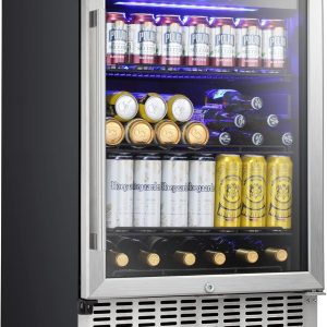 24 Inch Metal Shelves Built-in Wine Fridges Cooler Beverage Refrigerator