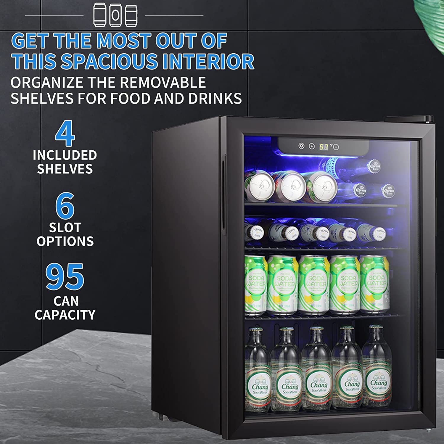 2.6 Cu.ft Wine Cooler/Cabinet Beverage Refrigerator W5870BH - Image 3