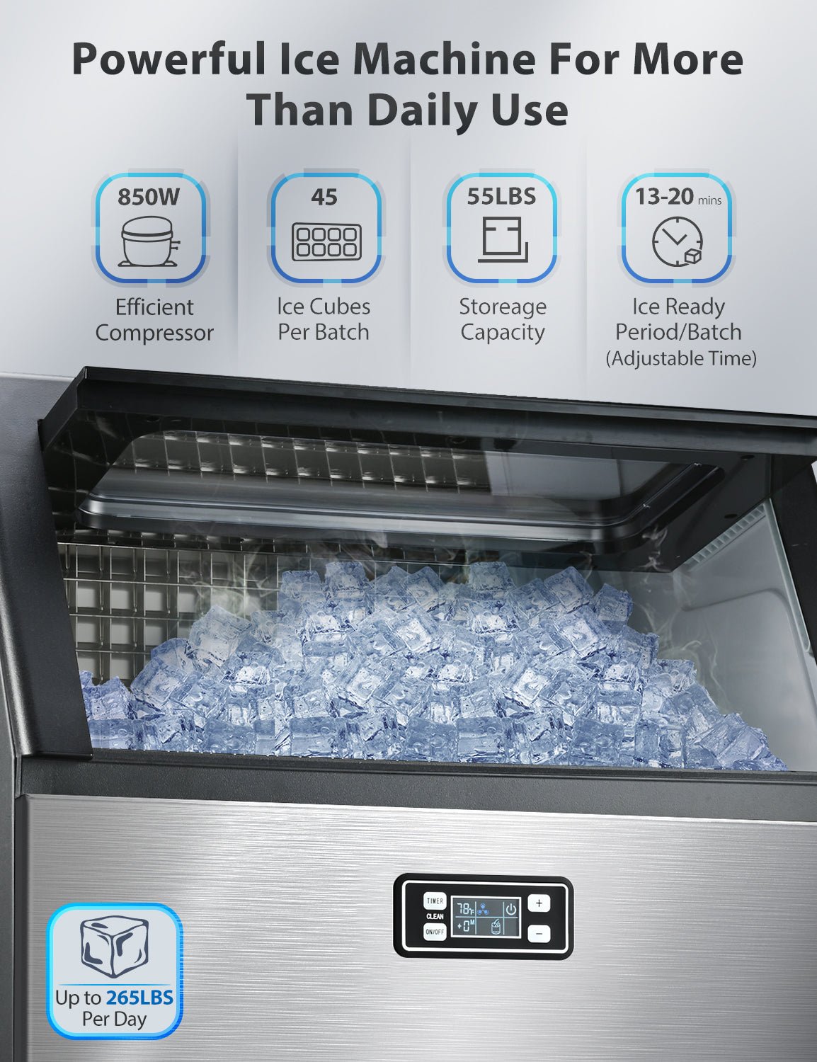 265LBS Freestanding Commercial Ice Maker - Image 2
