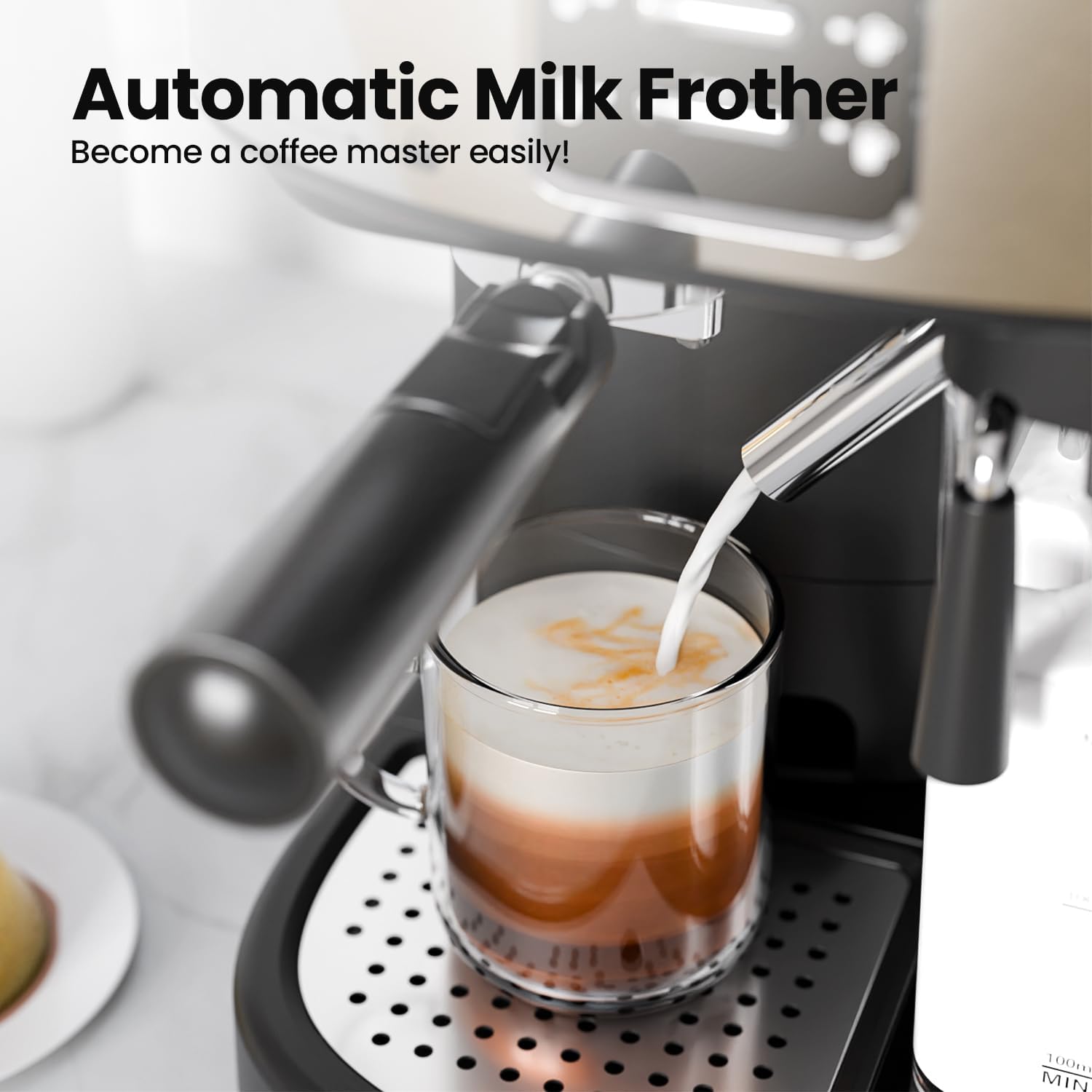 3 in 1 Professional Espresso Maker with Dual Heating System & Capsule Compatible CM8011 - Image 2