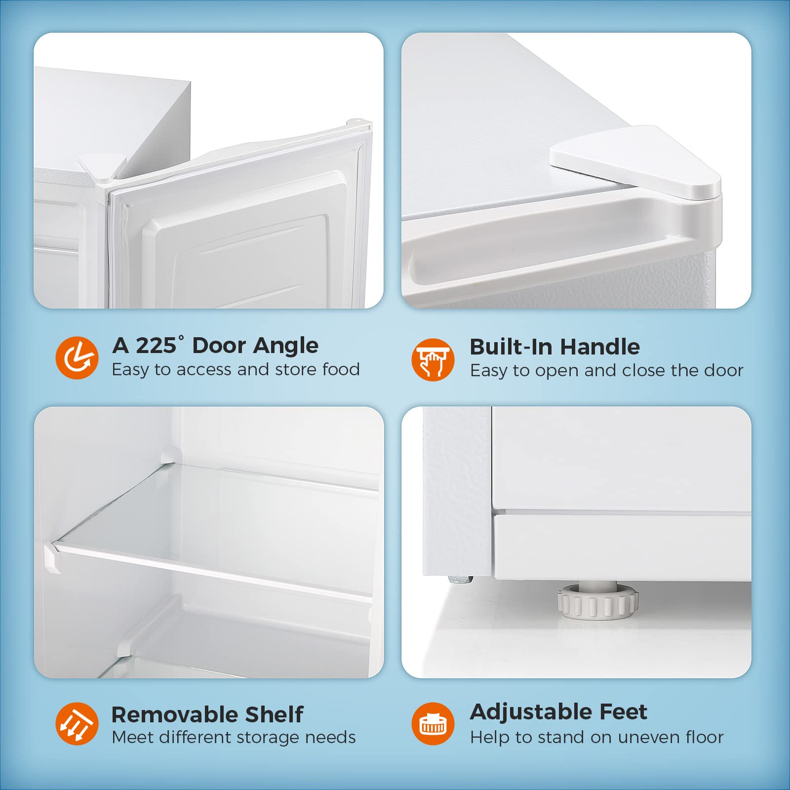 Kismile Upright Freezer.3.0 Cu.ft Mini Freezer with Reversible Single Door - Image 60