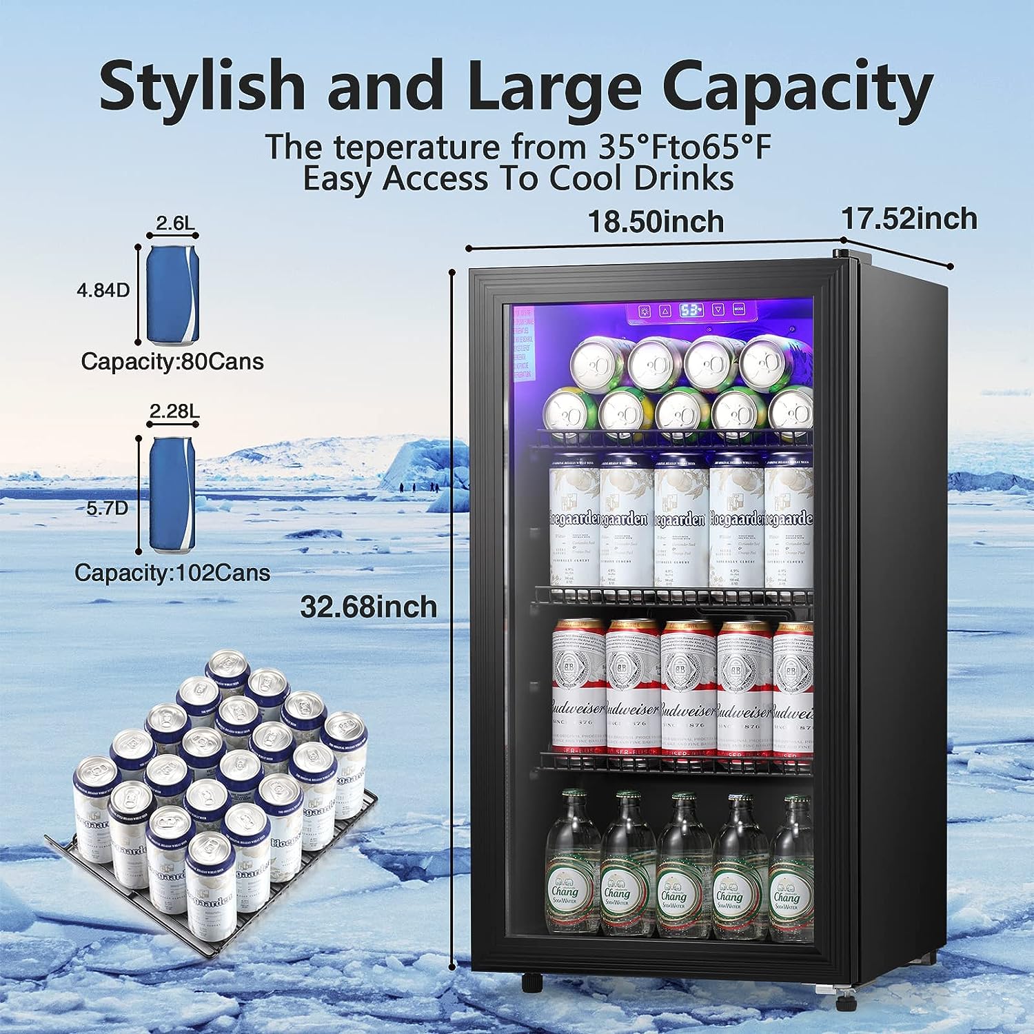 3.2 Cu.Ft Beverage Refrigerator Cooler W6890 - Image 7