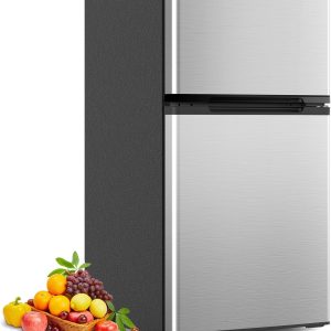 3.2 Cu.Ft Mini Fridge with Freezer. Double Door Compact Refrigerator 58087RRE0