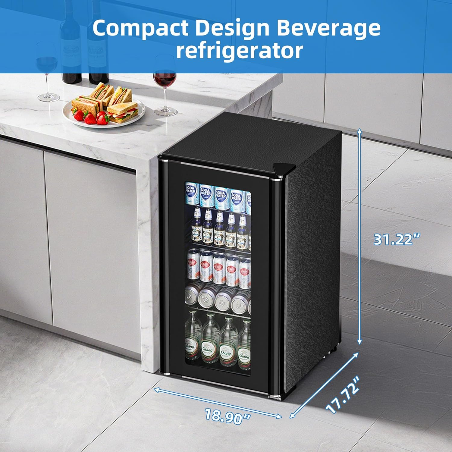 3.2 cu.ft Wine Cooler/Cabinet Beverage Refrigerator W5899H - Image 20