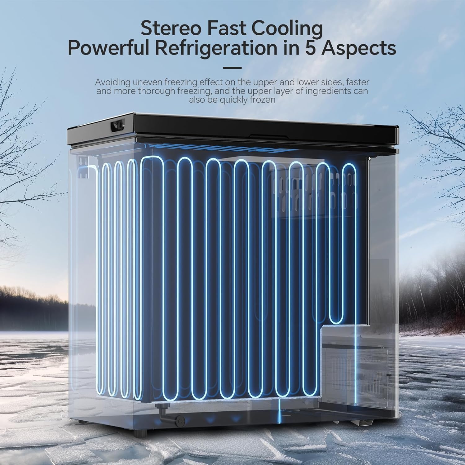 3.5 Cubic Feet Chest Freezer with 2 Removable Baskets D5897H - Image 3