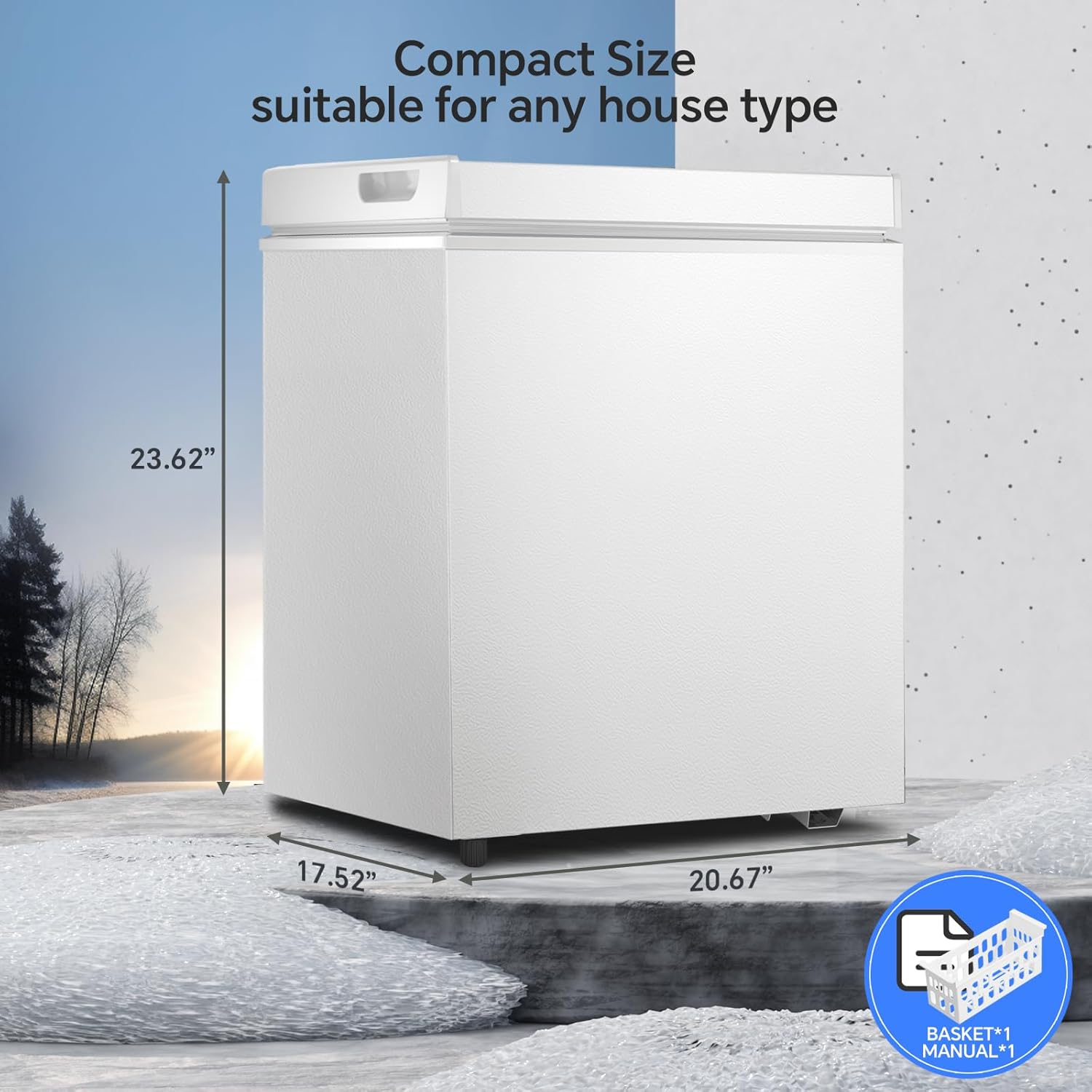 3.5 Cubic Feet Chest Freezer with 2 Removable Baskets D5897H - Image 14
