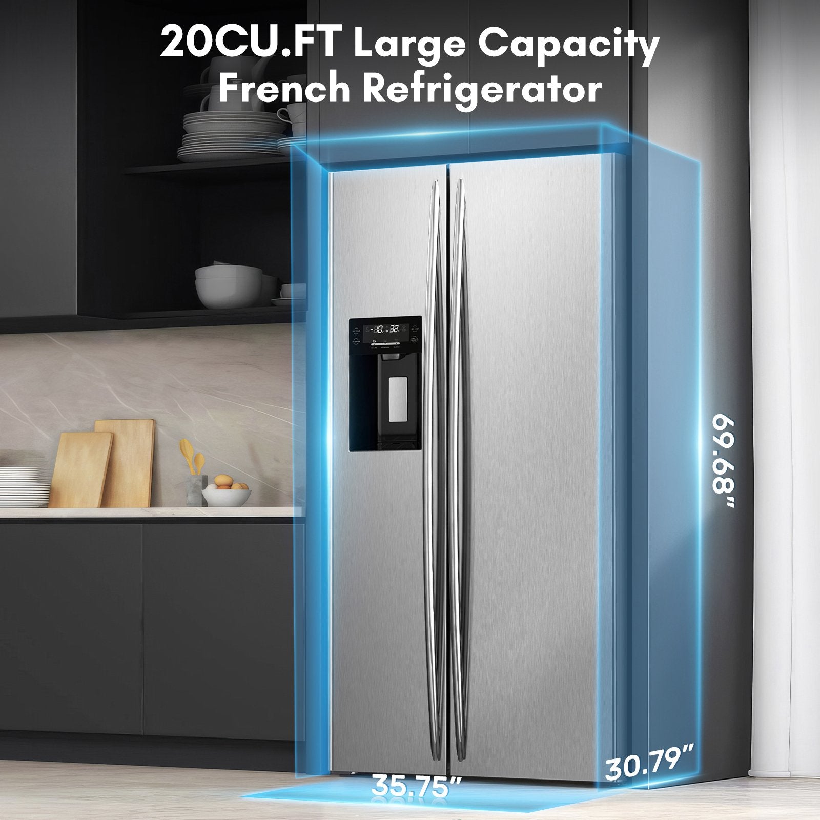 36 Side By Side 20.01 Cu. ft. Built-in Refrigerator with Freezer & Ice Maker Included - Image 16