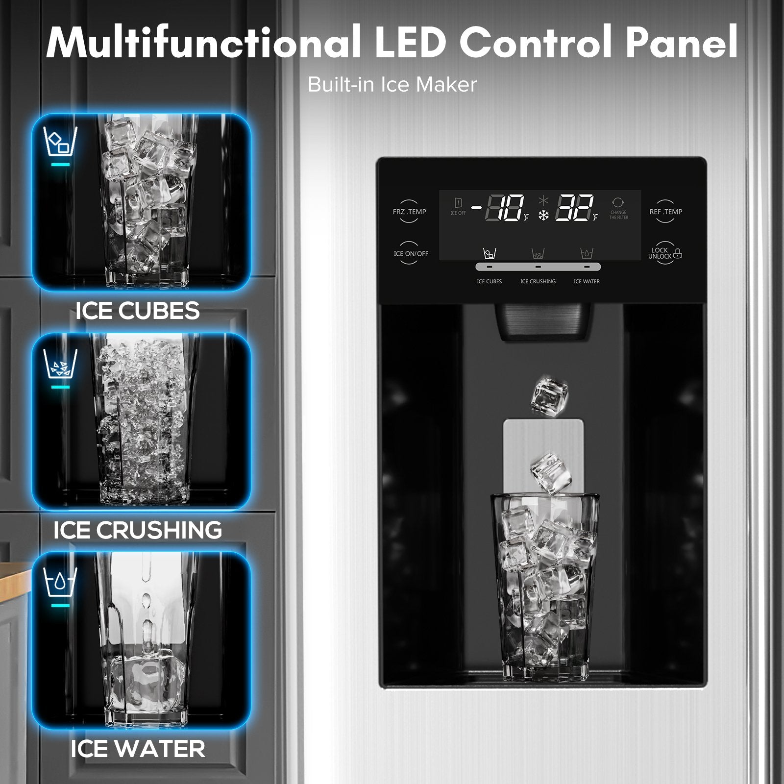 36 Side By Side 20.01 Cu. ft. Built-in Refrigerator with Freezer & Ice Maker Included - Image 17