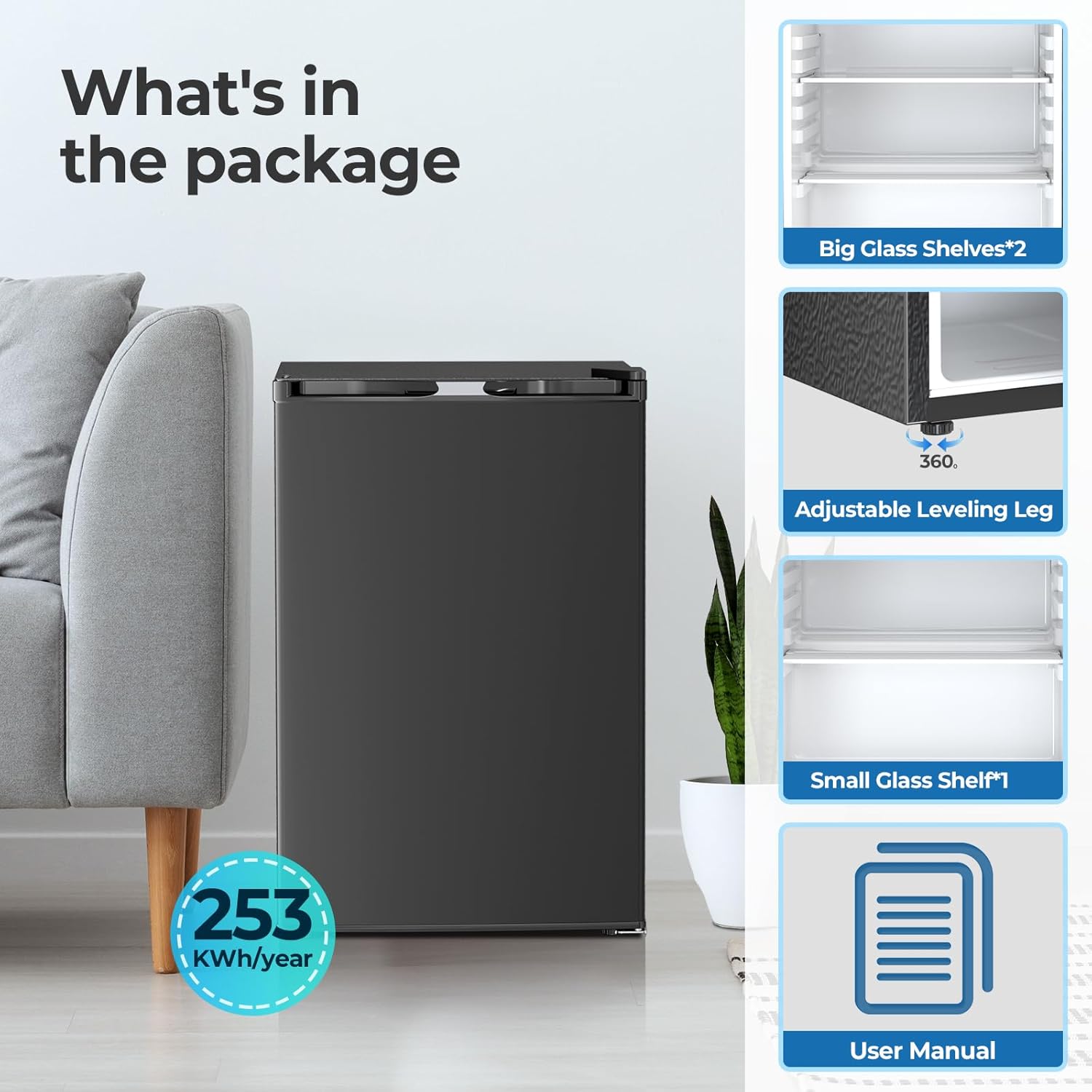 4.5 Cu.ft Mini Fridge with Freezer 58128RRE1 - Image 6