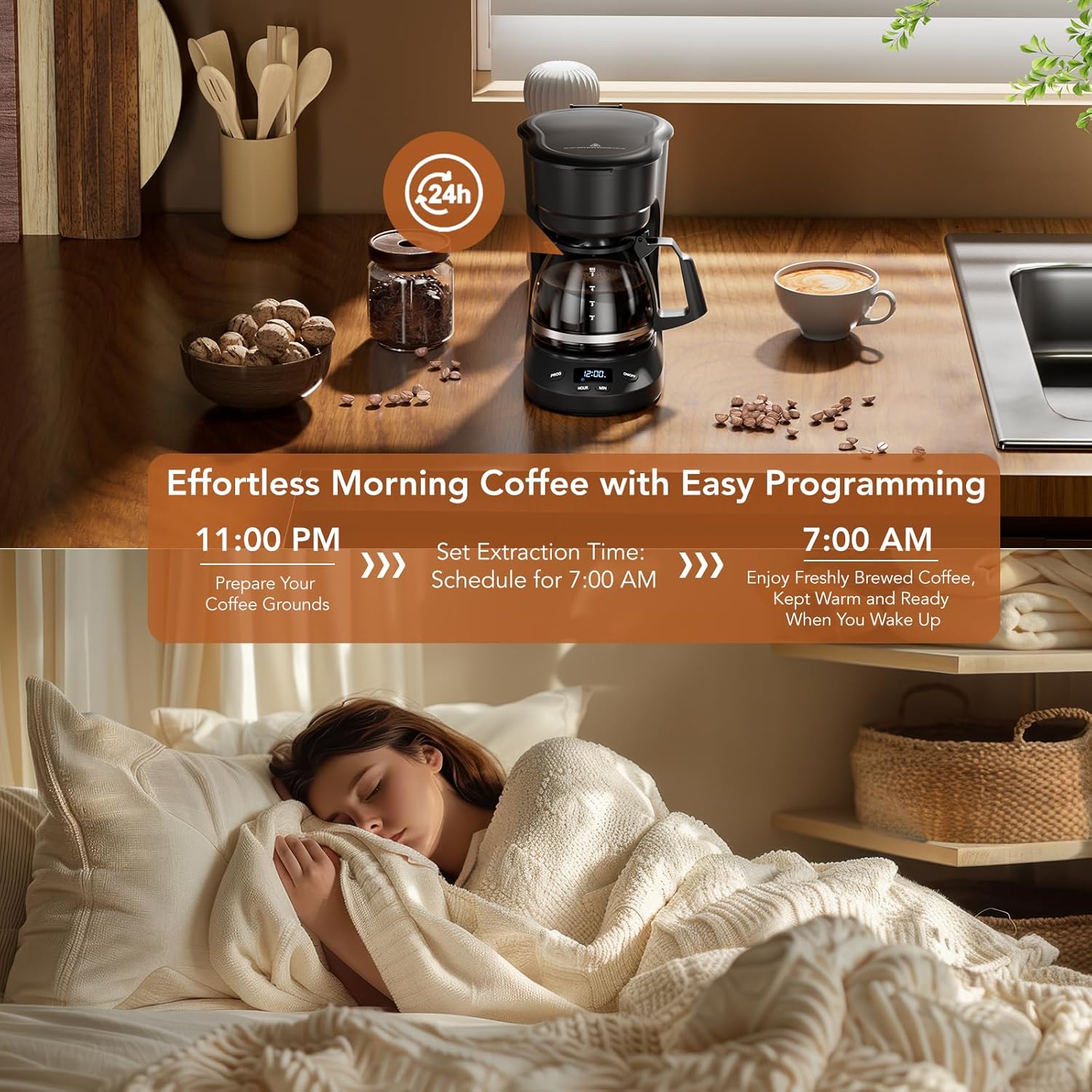 5-Cup Drip Coffee Maker - Programmable. Auto Brew. Auto Pause. Keep Warm Function CM3710H - Image 3
