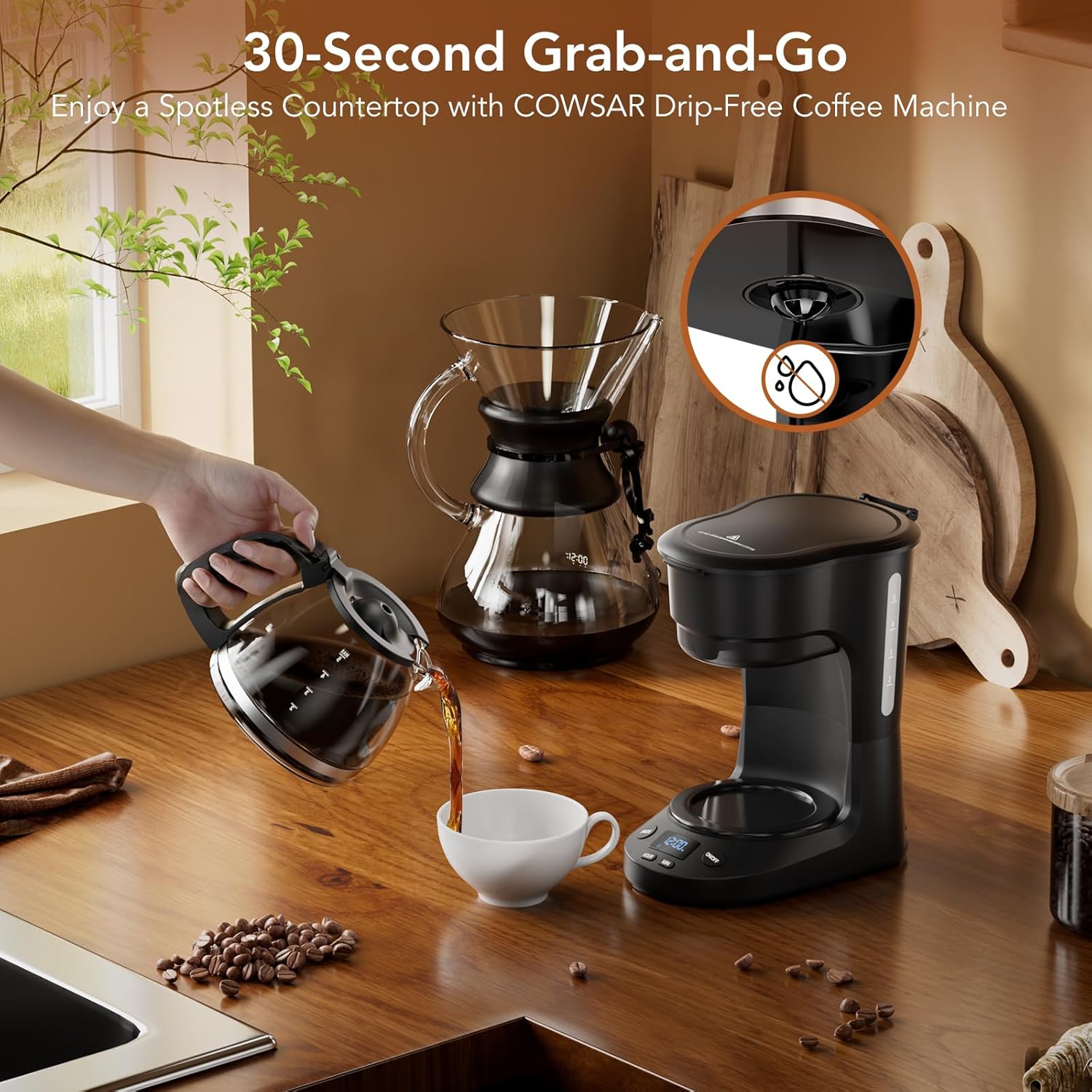5-Cup Drip Coffee Maker - Programmable. Auto Brew. Auto Pause. Keep Warm Function CM3710H - Image 4