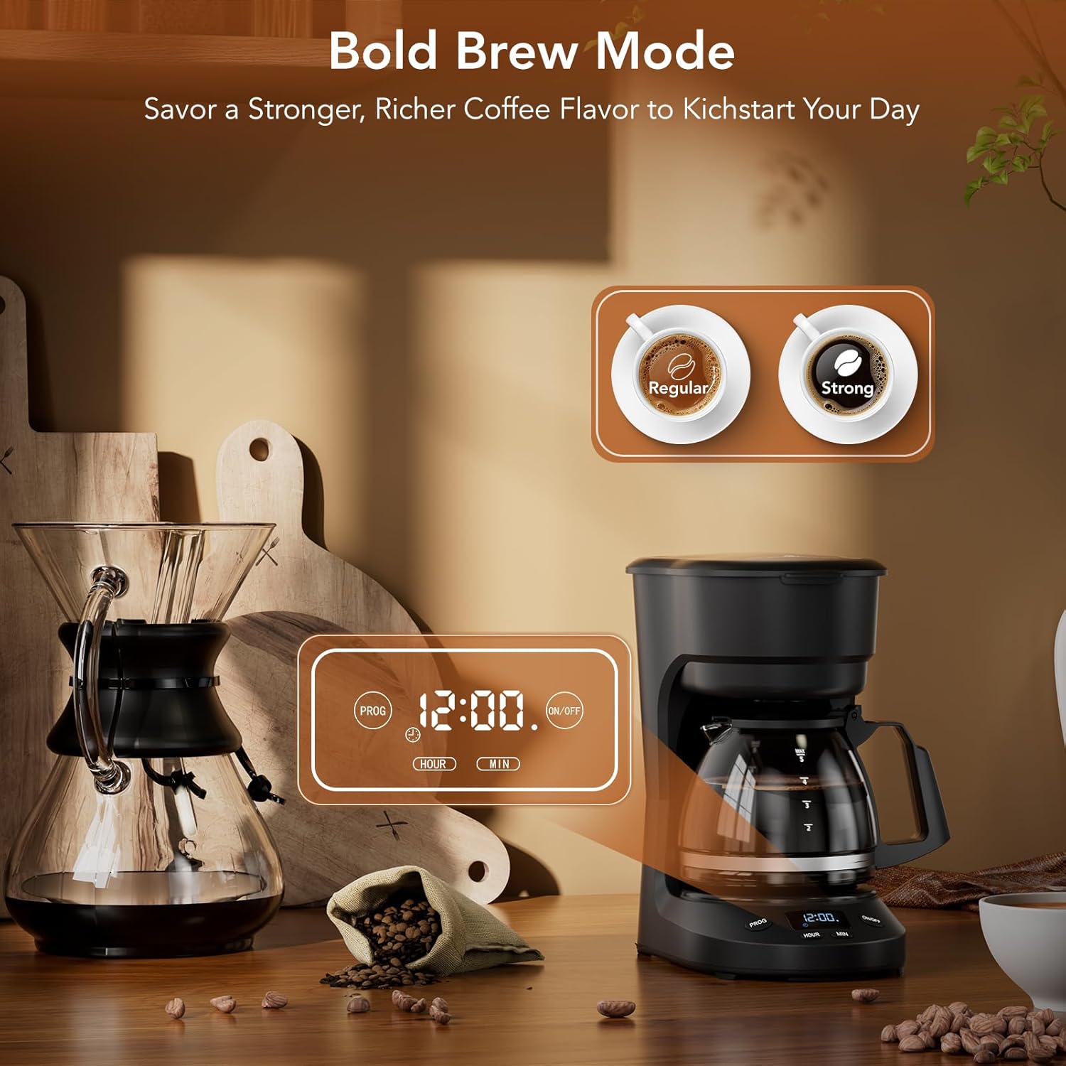 5-Cup Drip Coffee Maker - Programmable. Auto Brew. Auto Pause. Keep Warm Function CM3710H - Image 5