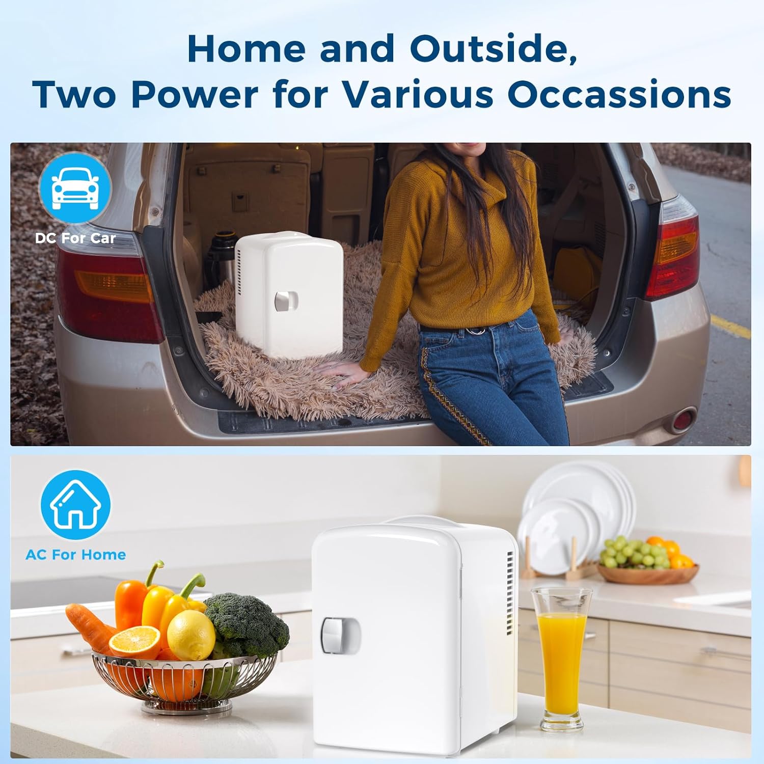 Compact Refrigerator. Portable Mini Fridge. Skin Care 4L Capacity/6 Cans F3404 - Image 9