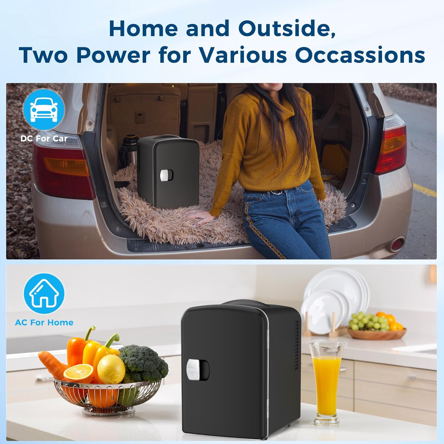 Compact Refrigerator. Portable Mini Fridge. Skin Care 4L Capacity/6 Cans F3404 - Image 2