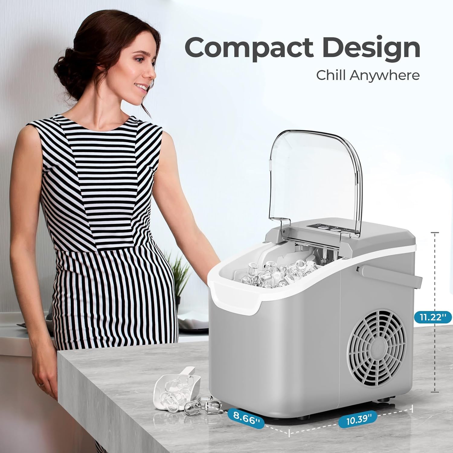 Countertop Ice Maker. 26 lbs/Day ice Production 58012RIM0 - Image 23