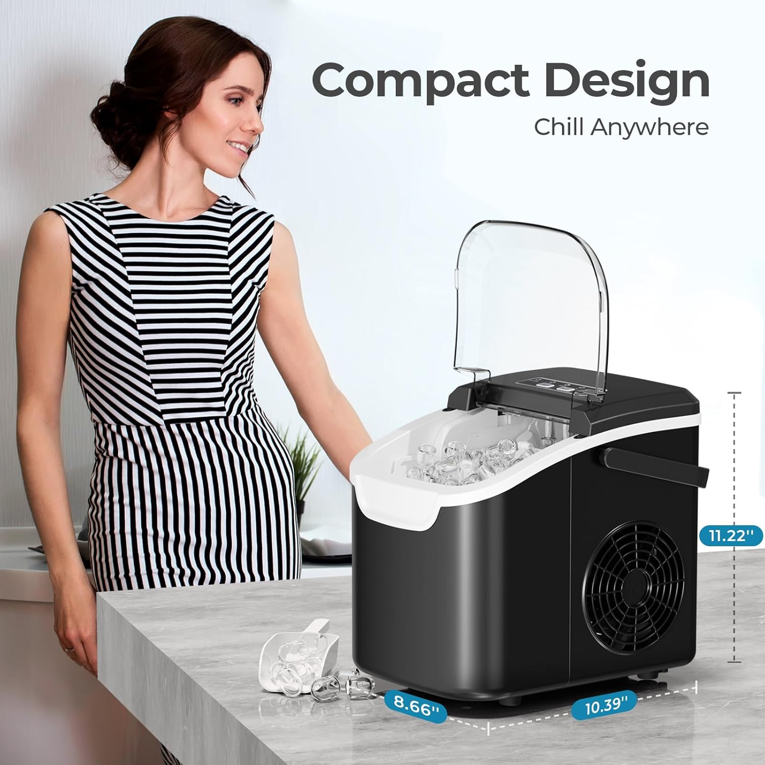 Countertop Ice Maker. 26 lbs/Day ice Production 58012RIM0 - Image 7