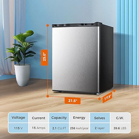 Free Standing Upright Freezer with Removable Shelf. Adjustable Thermostat. Compact Reversible Single Door Vertical Freezers - Image 16