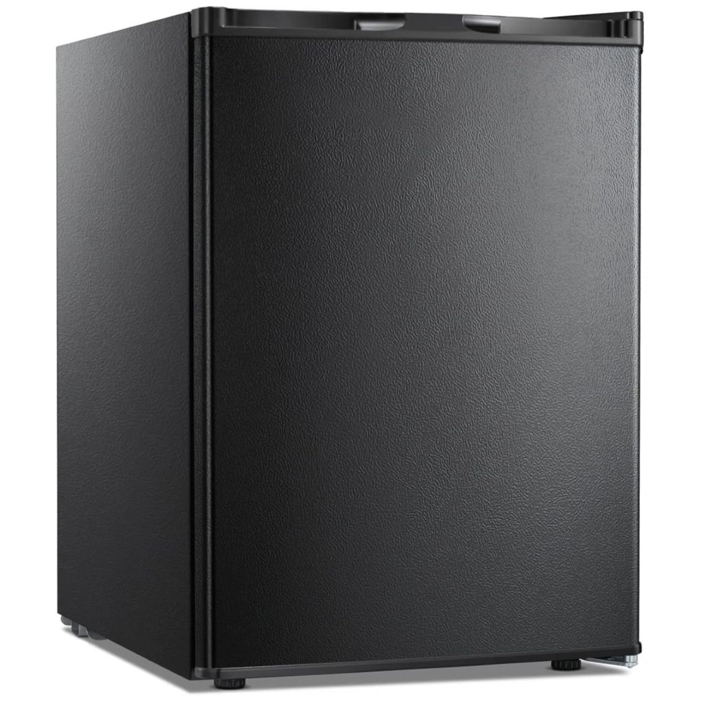 Free Standing Upright Freezer with Removable Shelf. Adjustable Thermostat. Compact Reversible Single Door Vertical Freezers
