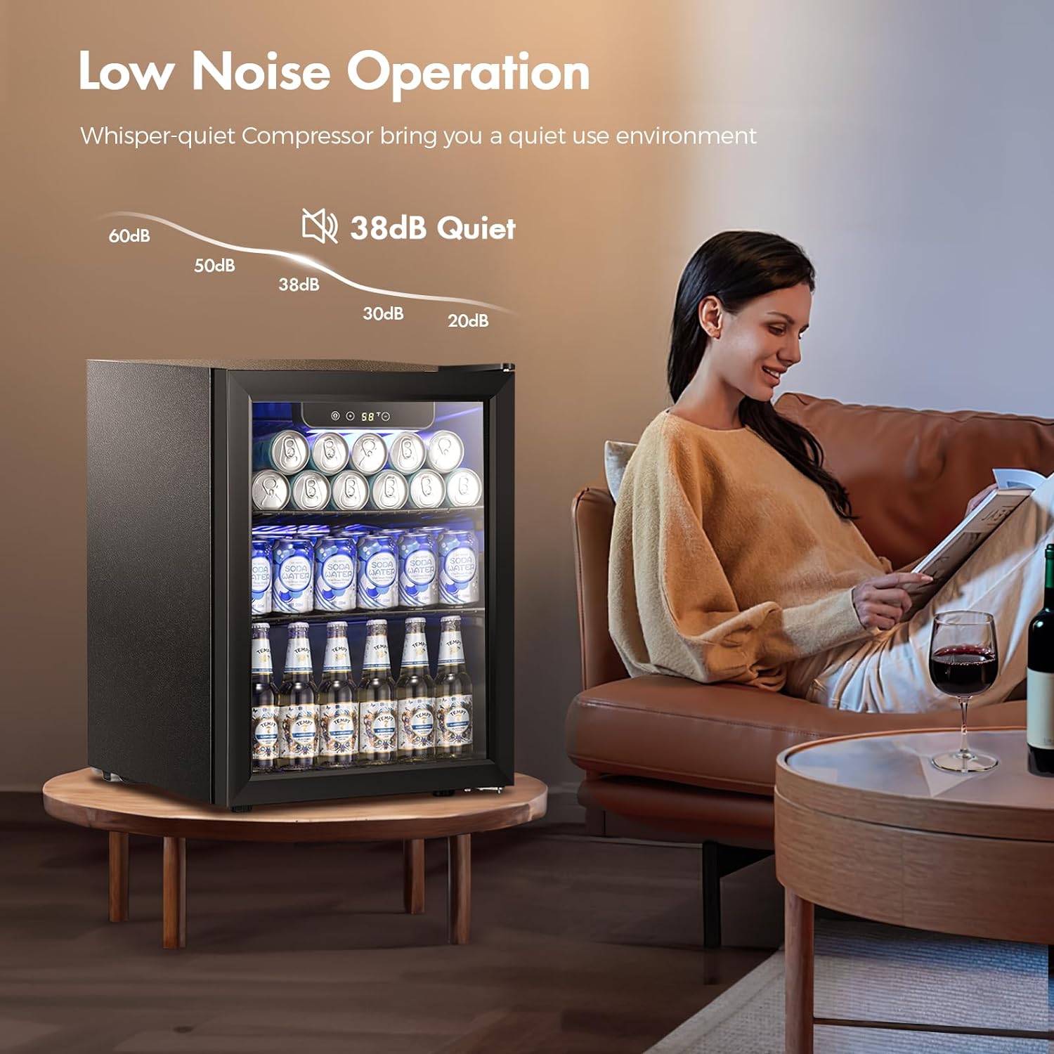 Kismile 1.7 Cu.ft Beverage Refrigerator and Cooler W5848H - Image 6