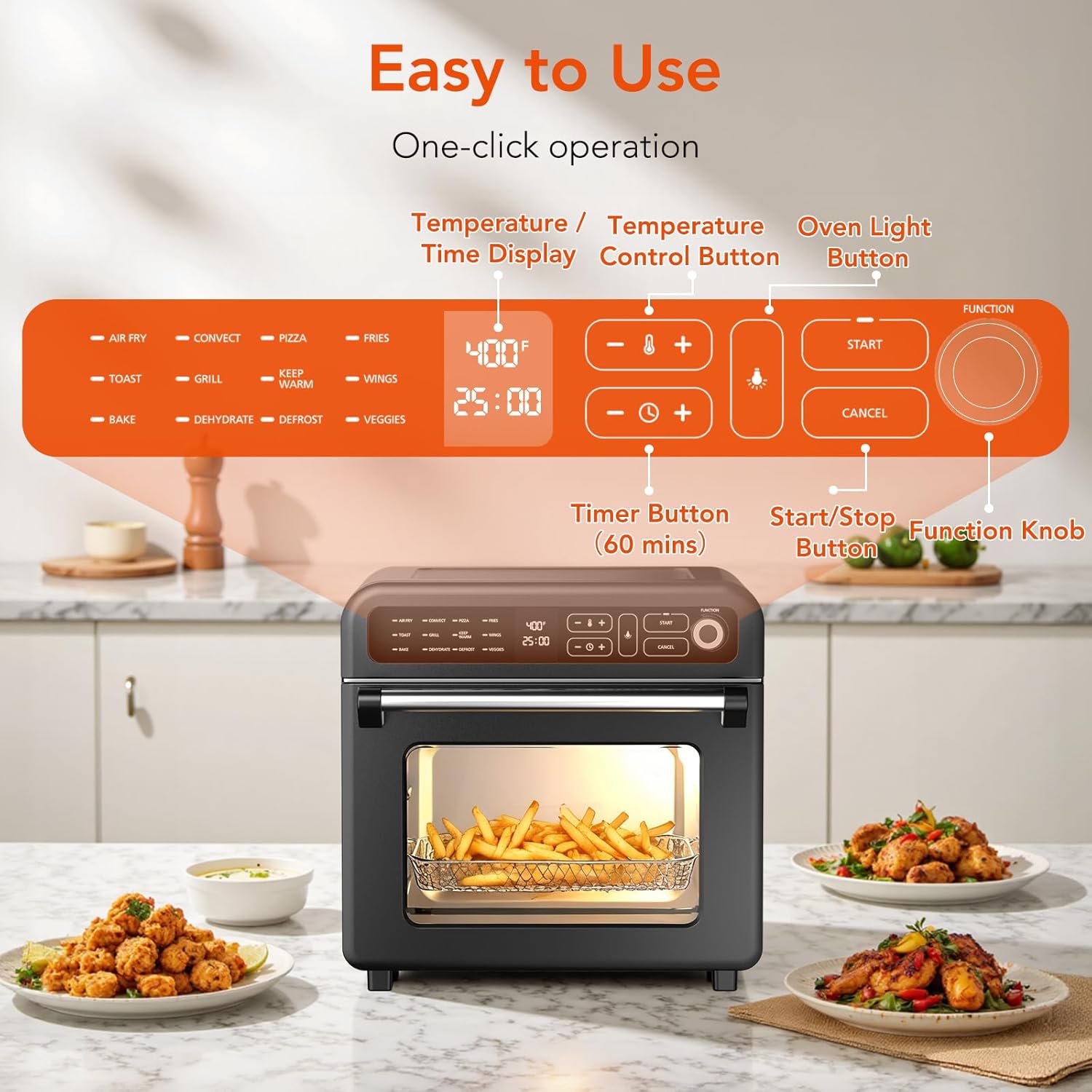 Kismile 19QT Air Fryer Toaster Oven Combo 93184KAF1 - Image 11