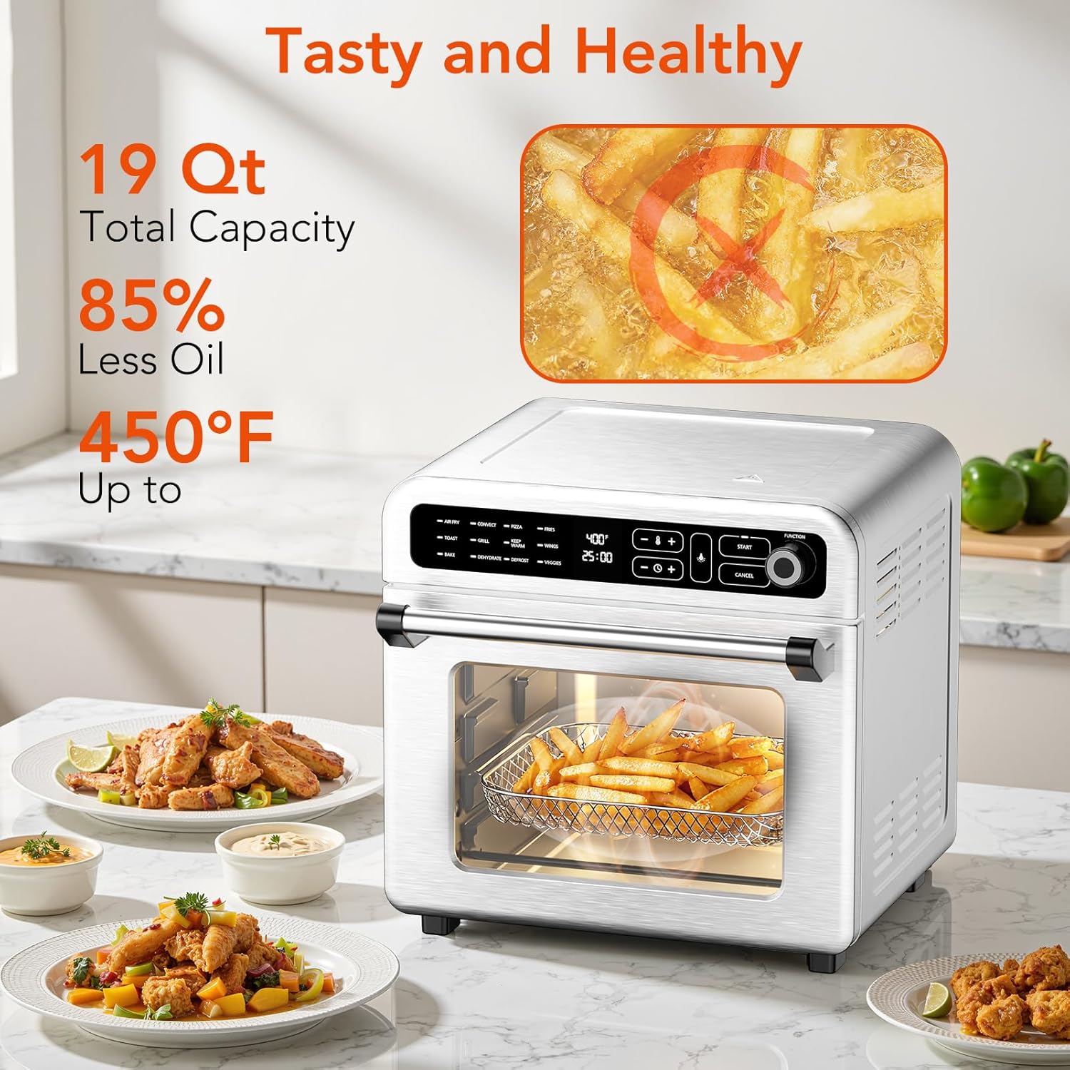 Kismile 19QT Air Fryer Toaster Oven Combo 93184KAF1 - Image 3