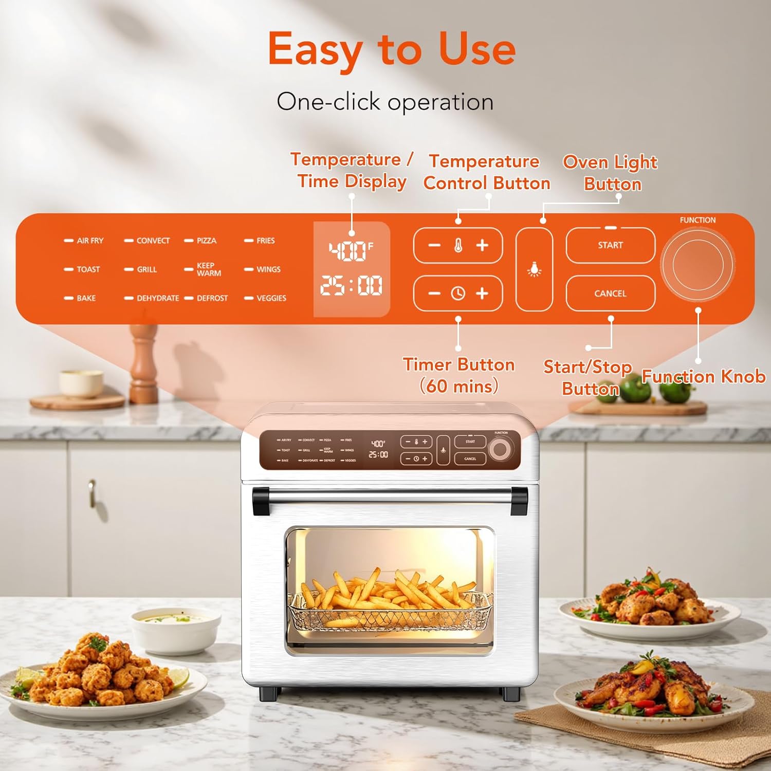 Kismile 19QT Air Fryer Toaster Oven Combo 93184KAF1 - Image 4