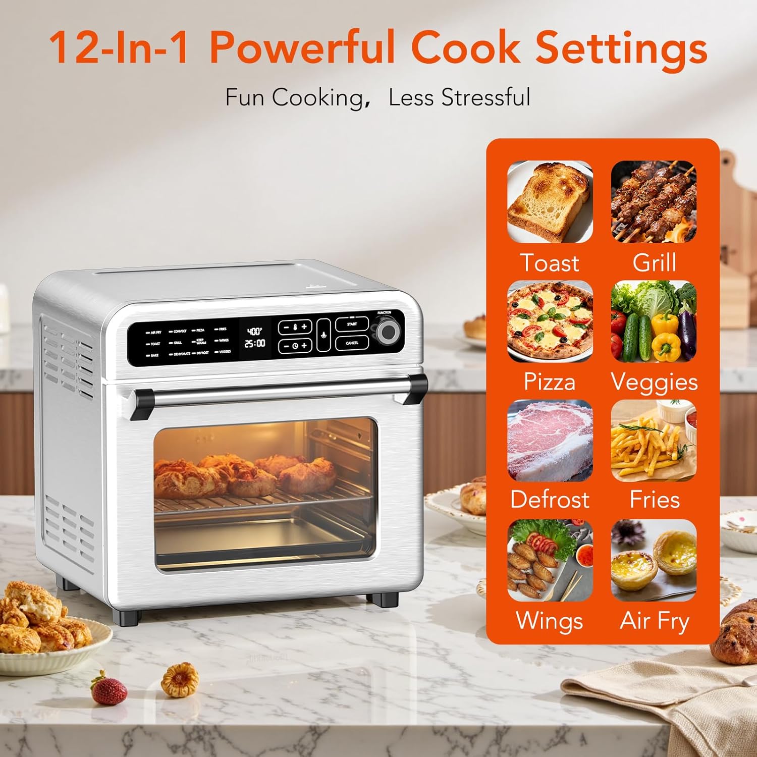 Kismile 19QT Air Fryer Toaster Oven Combo 93184KAF1 - Image 5