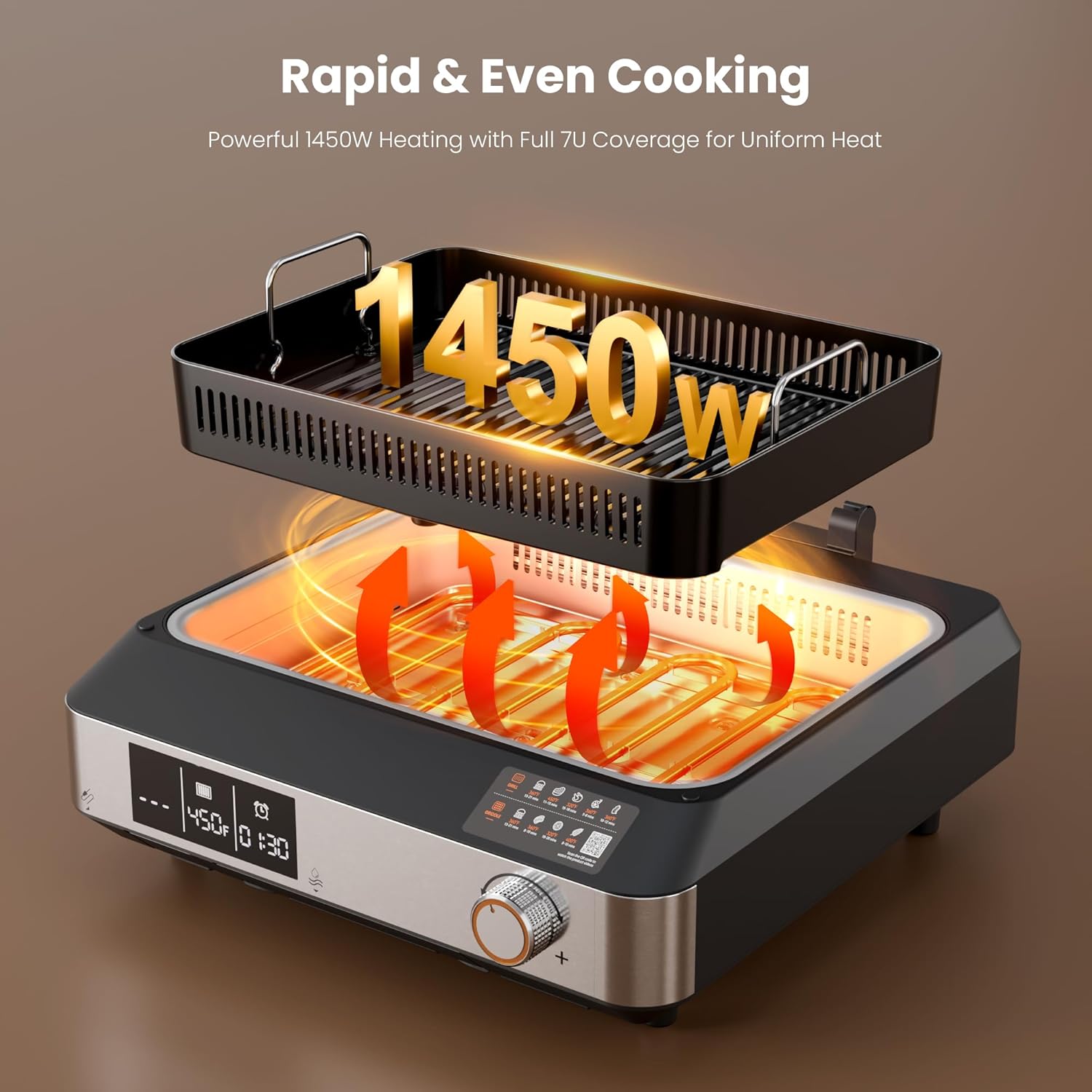 Kismile 2-in-1 Griddle and Indoor Grill 81001KEB1 - Image 5