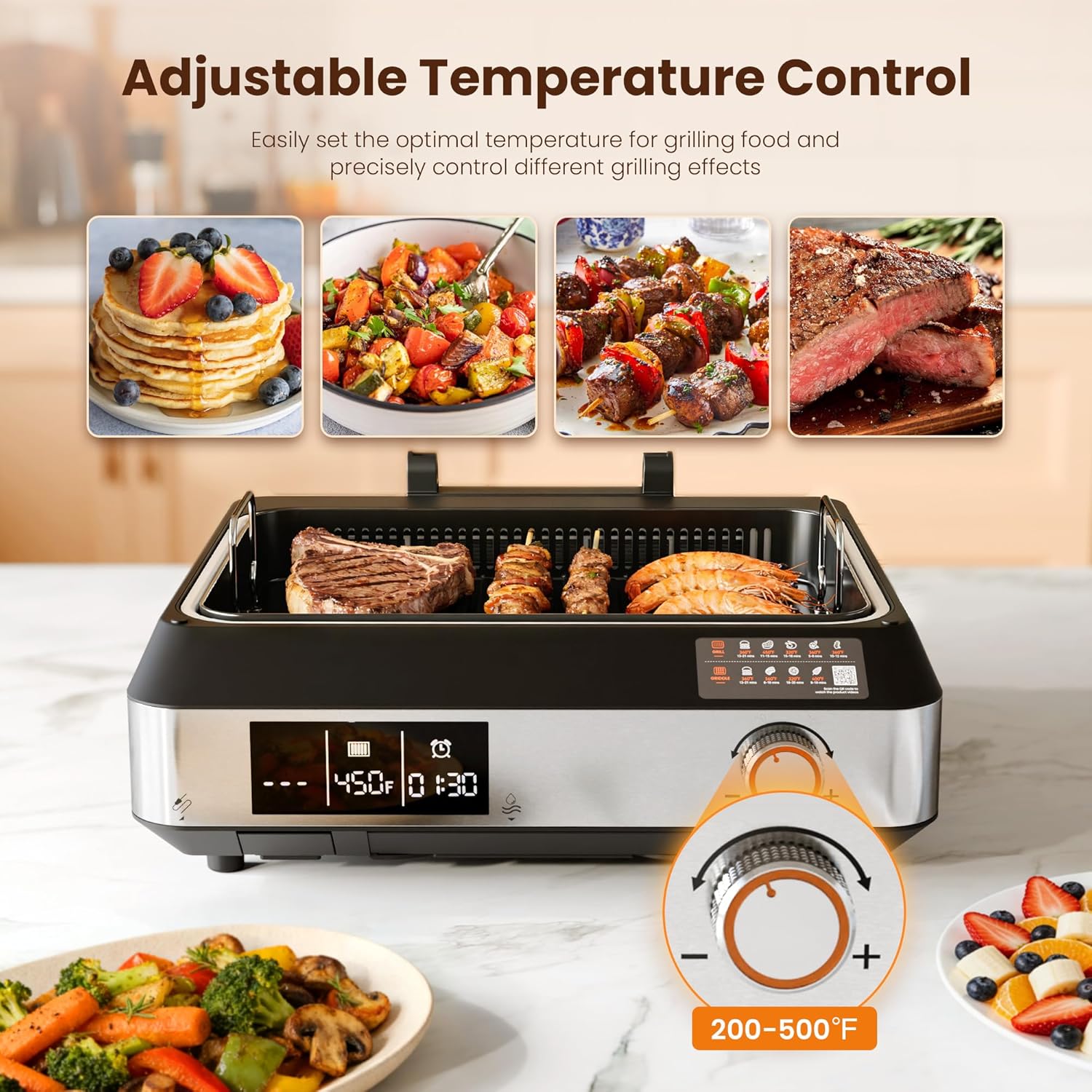 Kismile 2-in-1 Griddle and Indoor Grill 81001KEB1 - Image 3