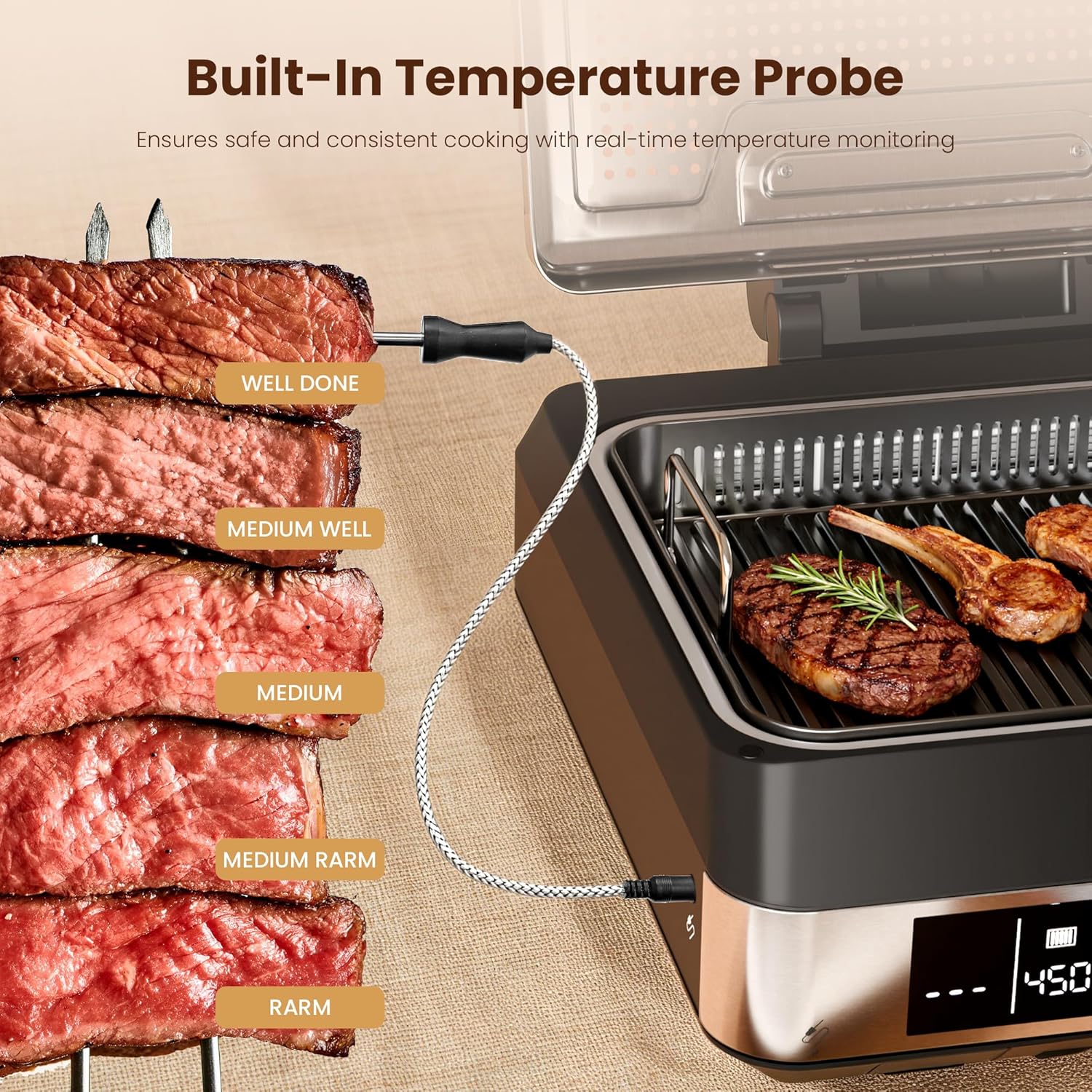 Kismile 2-in-1 Griddle and Indoor Grill 81001KEB1 - Image 4