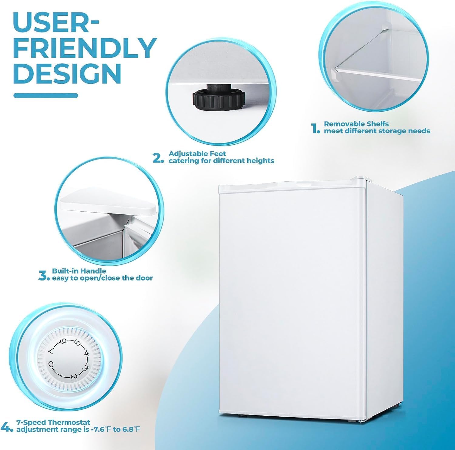 Kismile 3.0 Cu.ft Upright Freezer. Small Mini Freezer - Image 20
