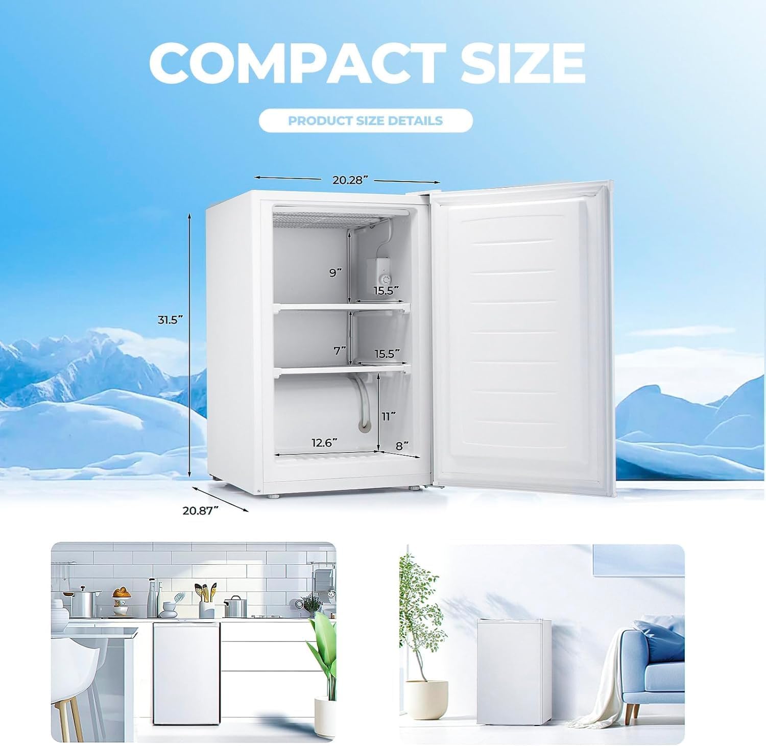 Kismile 3.0 Cu.ft Upright Freezer. Small Mini Freezer - Image 16