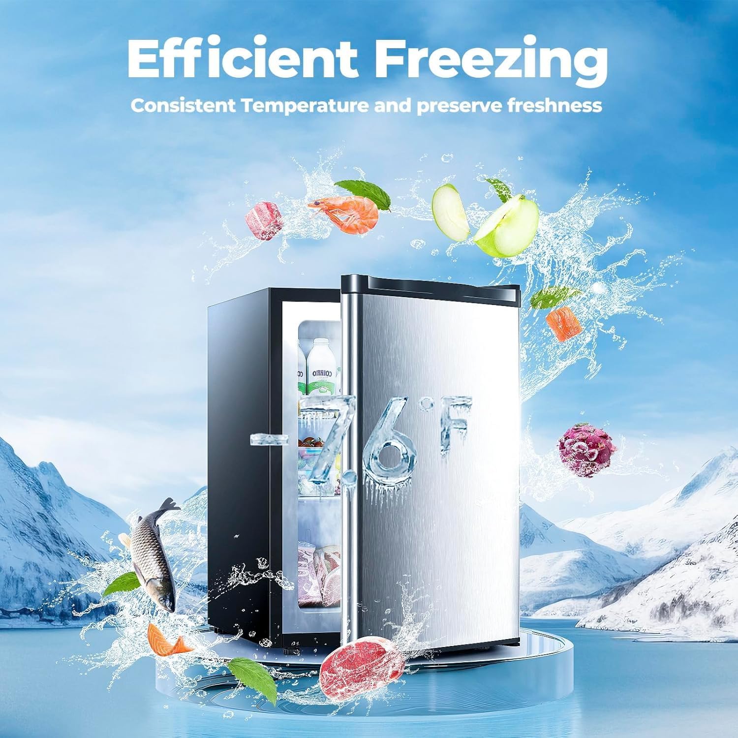 Kismile 3.0 Cu.ft Upright Freezer. Small Mini Freezer - Image 10
