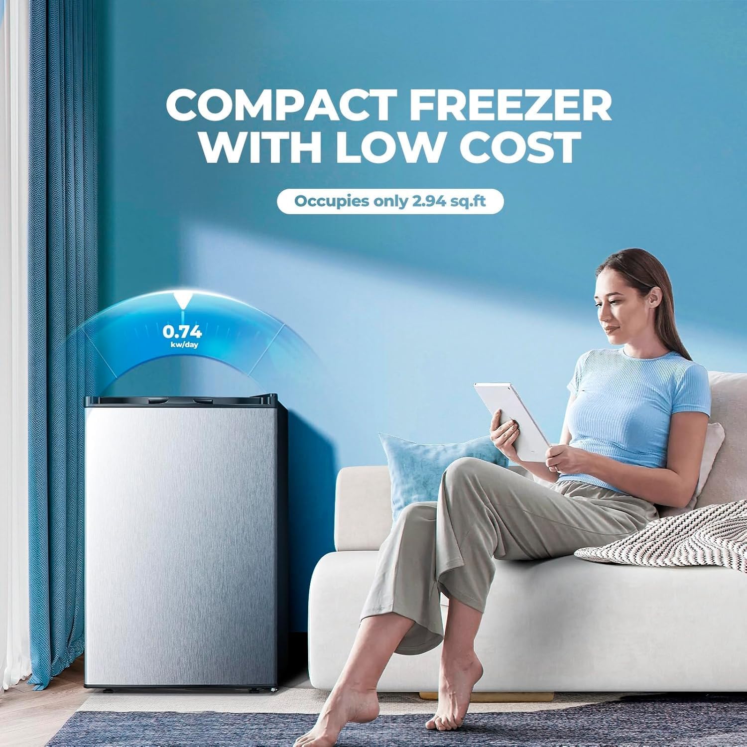 Kismile 3.0 Cu.ft Upright Freezer. Small Mini Freezer - Image 11