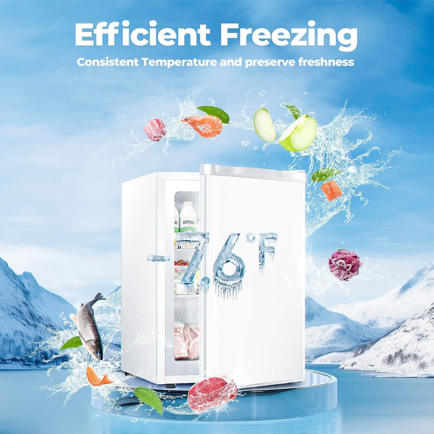 Kismile 3.0 Cu.ft Upright Freezer. Small Mini Freezer - Image 17